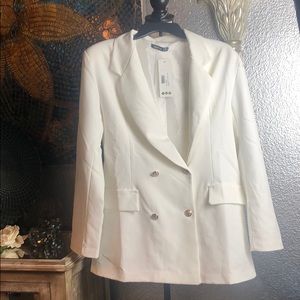 White Double Breasted Blazer